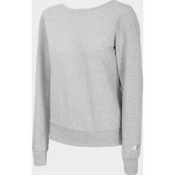 Bluza damska V-neck BLD703 - chłodny jasny szary melanż. Szare bluzy damskie 4f, bez wzorów, z dzianiny, bez rękawów, bez kaptura. Za 99,99 zł.