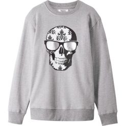 Bluza z modnym nadrukiem bonprix jasnoszary melanż z nadrukiem. Szare bluzy chłopięce bonprix, z nadrukiem, bez rękawów, bez kaptura. Za 54,99 zł.