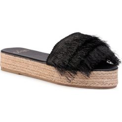 Espadryle LIU JO - Ciabattina Zeppa Bea VA0191 T4467 Nero 22222. Czarne espadryle damskie Liu Jo, z aplikacjami, ze skóry ekologicznej, bez obcasa. Za 379,00 zł.