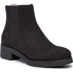 Sztyblety UNISA - Destra F19 Blu Black. Czarne kozaki damskie Unisa, ze skóry, bez obcasa, bez zapięcia. W wyprzedaży za 289,00 zł.