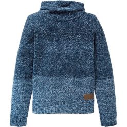 Sweter dzianinowy bonprix ciemnoniebiesko-biały. Niebieskie swetry chłopięce bonprix, z aplikacjami, z dzianiny, bez kołnierzyka. Za 74,99 zł.