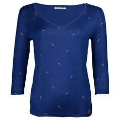 T-shirty damskie: T-shirt, dekolt w serek, zwierzęcy nadruk,długi rękaw
