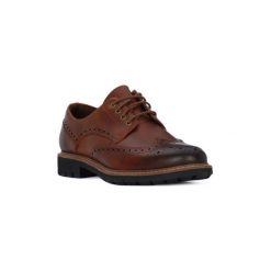 Derby Clarks BATCOMBE WING. Pomarańczowe półbuty męskie Clarks, bez wzorów, bez zapięcia. Za 472,66 zł.