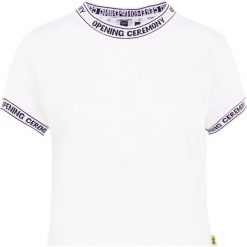 T-shirty damskie: Opening Ceremony TRIM FEM TEE Tshirt z nadrukiem white