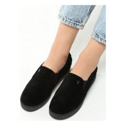 Trampki damskie slip on: Czarne Slip On Floa