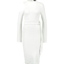Sukienki: Lost Ink ONE SHOULDER DOUBLE BELT BODYCON Sukienka etui ivory