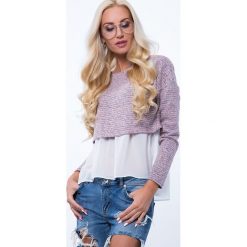 Bluzki damskie: Bluzka z łączonych materiałów multicolor MP16131