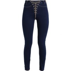 Rurki damskie: Missguided VICE HIGH WAIST CHAIN LACE UP SKINNY Jeans Skinny Fit blue