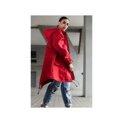 Kurtka / płaszcz typu parka czerwona. Czerwone kurtki damskie Rest_factory, xl, z aplikacjami, z tkaniny, bez kaptura. Za 349,00 zł.