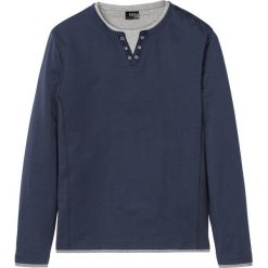 Shirt 2 w 1, długi rękaw bonprix ciemnoniebieski. Niebieskie koszulki męskie bonprix, s, bez wzorów, bez kołnierzyka, z długim rękawem, długie. Za 49,99 zł.