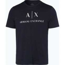 Armani Exchange - T-shirt męski, niebieski. Czarne t-shirty męskie z nadrukiem marki Armani Exchange, l, z materiału, z kapturem. Za 139,95 zł.