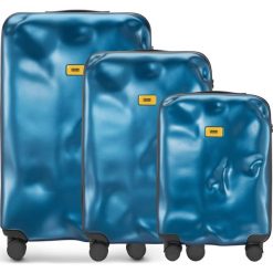 Walizki Icon w zestawie 3 el. niebieski. Niebieskie walizki marki Crash Baggage, z tkaniny. Za 2628,00 zł.