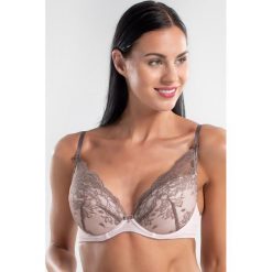 Biustonosz Smoky Rose Push-Up z wyjmowanymi wkładkami. Czerwone biustonosze Rosme, w koronkowe wzory, z bawełny. Za 83,15 zł.