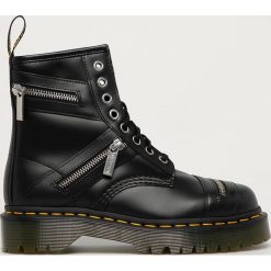 Dr. Martens - Workery skórzane 1460 Bex Zip. Czarne workery damskie Dr. Martens, ze skóry, bez obcasa, na obcasie, na sznurówki. Za 939,90 zł.