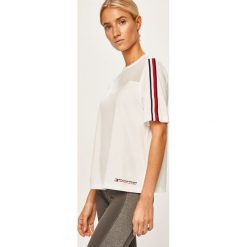 Tommy Sport - T-shirt. Białe topy damskie Tommy Sport, s, bez wzorów, z bawełny, z okrągłym kołnierzem. Za 199,90 zł.