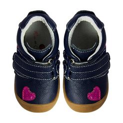 Buciki niemowlęce chłopięce: Skórzane buty "Hearts" w kolorze granatowym do nauki chodzenia