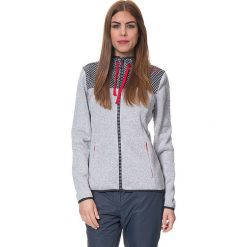 Bluza polarowa w kolorze szarym. Szare bluzy damskie CMP, bez wzorów, z materiału, bez rękawów, bez kaptura. W wyprzedaży za 150,95 zł.