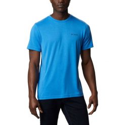 Koszulka Columbia Maxtrail™ SS Logo Tee 1883433463 - niebieski. Niebieskie koszulki męskie Columbia, xl, bez wzorów, bez kołnierzyka, bez rękawów. Za 126,99 zł.