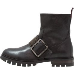 Botki damskie lity: Donna Carolina Botki kowbojki i motocyklowe poncho nero