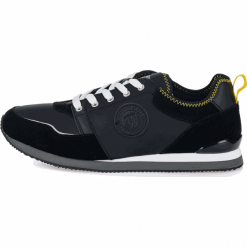 Trussardi Jeans tenisówki męskie 77A00245-9Y099999 43 czarne. Czarne trampki męskie Trussardi Jeans, bez wzorów, z jeansu, bez zapięcia. Za 509,00 zł.
