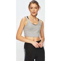 Adidas Originals - Top. Szare topy damskie adidas Originals, bez wzorów, z elastanu, z okrągłym kołnierzem. W wyprzedaży za 89,90 zł.
