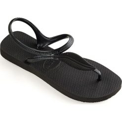 Havaianas - Sandały. Czarne klapki damskie Havaianas, bez wzorów, z materiału, bez obcasa, na obcasie. Za 119,90 zł.