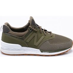 New Balance - Buty MS574EMO. Zielone buty fitness męskie marki New Balance, z materiału, na sznurówki. W wyprzedaży za 429,90 zł.