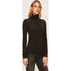 Tommy Hilfiger - Longsleeve. Czarne bluzki damskie TOMMY HILFIGER, s, bez wzorów, z elastanu, z golfem. Za 269,90 zł.