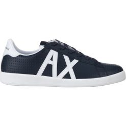Armani Exchange Tenisówki Niebieski. Niebieskie trampki męskie Armani Exchange, bez wzorów, ze skóry, bez zapięcia. Za 662,95 zł.