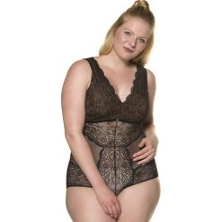 Bluzki body: Body z przezroczystej koronki z nieprzezroczystą wstawką na biuście