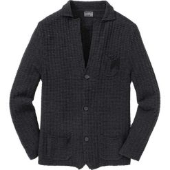 Żakiet dzianinowy z bawełny z recyclingu bonprix ciemnoszary. Szare marynarki męskie slim fit bonprix, z bawełny. Za 169,99 zł.
