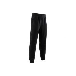 Spodnie dresowe regular Gym & Pilates 500 zip męskie. Czarne spodnie męskie DOMYOS, na co dzień, xl, bez wzorów, z elastanu. Za 59,99 zł.