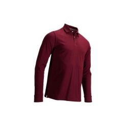 Koszulka polo do golfa męska. Czerwone koszulki polo męskie marki INESIS, xl, z bawełny, z długim rękawem. Za 59,99 zł.