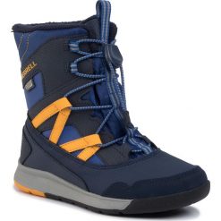 Śniegowce MERRELL - M-Snow Crush Wtrpf MK261274 Ny/Sfn. Niebieskie śniegowce chłopięce Merrell, bez zapięcia. W wyprzedaży za 219,00 zł.