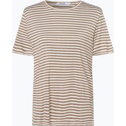 NA-KD - T-shirt damski, beżowy. Brązowe t-shirty damskie NA-KD, xs, w paski, z bawełny, klasyczne, z klasycznym kołnierzykiem. Za 109,95 zł.