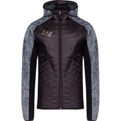 Bluza z kapturem EA7 EMPORIO ARMANI. Szare bluzy męskie EA7 Emporio Armani, z nadrukiem, z nylonu, z kapturem, bez rękawów, z kapturem. W wyprzedaży za 848,00 zł.