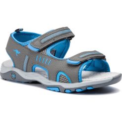 Sandały KANGAROOS - K-Logan 18338 000 2098 D Steel Grey/Blue. Szare sandały chłopięce KangaROOS, ze skóry ekologicznej, bez zapięcia. Za 149,00 zł.
