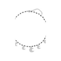 Srebrny naszyjnik choker z czarnymi onyksami i księżycami. Szare naszyjniki damskie Atdiament, z onyksem, srebrne. Za 169,00 zł.