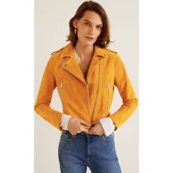 Mango - Kurtka skórzana Texas. Szare bomberki damskie Mango, l, z materiału. W wyprzedaży za 269,90 zł.