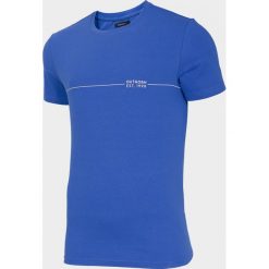 T-shirt męski TSM600A - niebieski - Outhorn. Niebieskie koszulki męskie Outhorn, m. W wyprzedaży za 24,99 zł.