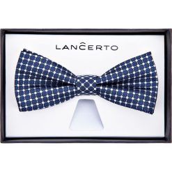 Mucha Granatowa. Muszki męskie LANCERTO, bez wzorów, z dzianiny, eleganckie. Za 79,90 zł.