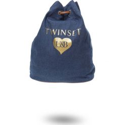PLECAK Twinset U&B. Niebieskie plecaki damskie Twinset U&B, z nadrukiem, z jeansu. Za 230,00 zł.