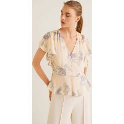 Mango - Bluzka Romita. Różowe bluzki damskie Mango, s, w kwiaty, z poliesteru, eleganckie, bez kołnierzyka, bez rękawów. W wyprzedaży za 69,90 zł.