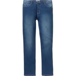 Dżinsy ze stretchem Slim Fit Bootcut bonprix niebieski "medium bleached". Niebieskie jeansy męskie bonprix, m, bez wzorów, z jeansu. Za 109,99 zł.
