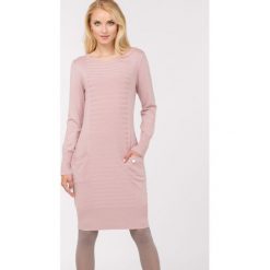 Tunika w prążki. Szare tuniki damskie marki Monnari, na jesień, w prążki, z nylonu, z długim rękawem. Za 71,60 zł.