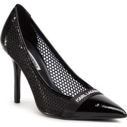 Szpilki KARL LAGERFELD - KL30032 Black Lthr/Textile. Czarne półbuty damskie KARL LAGERFELD, bez wzorów, ze skóry, eleganckie, bez obcasa, na obcasie, bez zapięcia. Za 839,00 zł.
