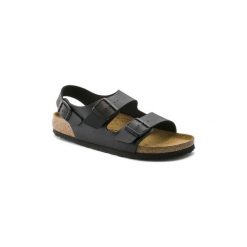 Sandały Birkenstock MILANO BIRKO-FLOR sanda_y m__czyzna BLACK. Czarne kapcie męskie Birkenstock, bez zapięcia. Za 306,99 zł.