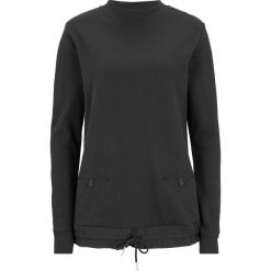 Bluza z wstawką z tkaniny bonprix czarny. Czarne bluzy damskie bonprix, bez wzorów, z tkaniny, bez rękawów, bez kaptura. Za 44,99 zł.