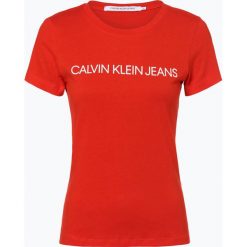 Calvin Klein Jeans - T-shirt damski, pomarańczowy. Brązowe t-shirty damskie Calvin Klein Jeans, l, z jeansu. Za 139,95 zł.