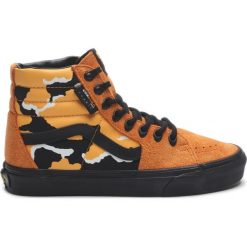 Vans Sk8-Hi Tenisówki Czarny Pomarańczowy. Pomarańczowe trampki i tenisówki damskie Vans, bez wzorów, ze skóry, bez zapięcia. Za 386,95 zł.